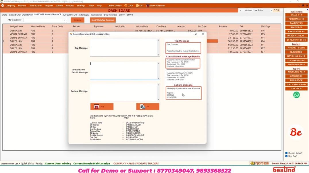 How to send Bulk Due Invoices Reminder on whatsapp
